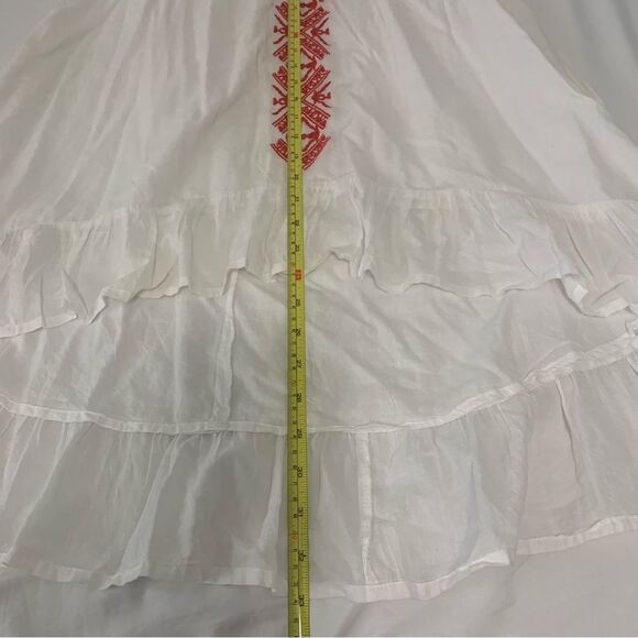 100% Cotton Embroidered Sleeveless Dress High-low Hem Boho-Chic Fit n Flare M - Picture 9 of 9